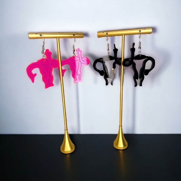 “My Body My Choice” Earrings - Feminist Statement Earrings, Brand New, Uterus - Picture 4 of 9